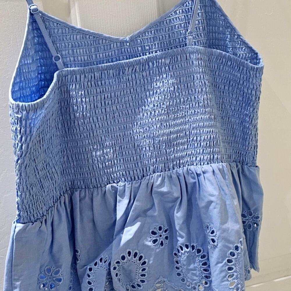 No Boundaries XL Smocked Baby doll Eyelet Coquette Balletcore Whimsical Resort - Picture 2 of 4